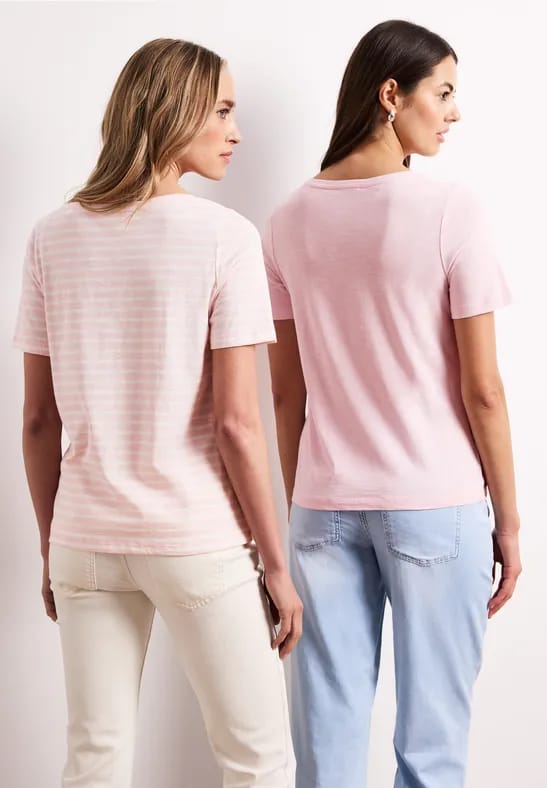 Shirt met ronde V-hals in een pak van 2