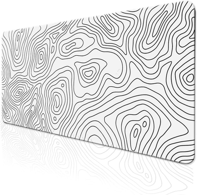 XXL Witte Bureauonderlegger Kaart - Groot Glad Gaming & Kantoor Muismat Antislip 80x30cm