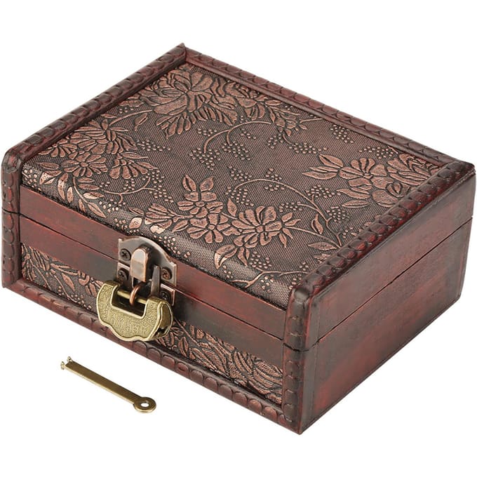 Retro Europese Stijl Houten Sieradendoos Sieraden Opbergkoffer black