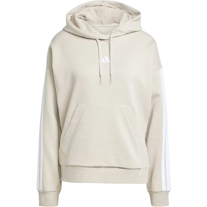 Adidas Essentials 3 Stripes Fleece Hoodie Beige S Vrouw