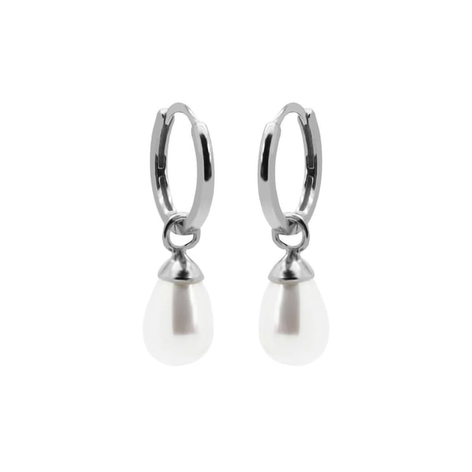 Karma Oorhangers Oorhangers pearl drop Zilver