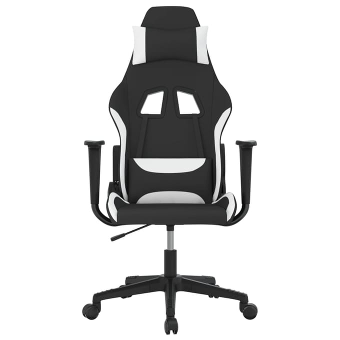 vidaXL - Gamestoel - stof - zwart - en - wit