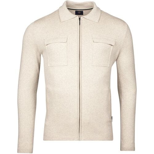 Baileys Vest Full Zip Cardigan Flat Knit Collar Double Breast Pockets Kitt Melange / male