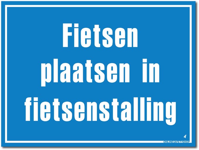 Fietsenstalling bord - Fietsen plaatsen - Forex - 40 x 30 cm - Weerbestendig