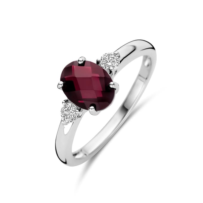 Ring granaat en zirkonia