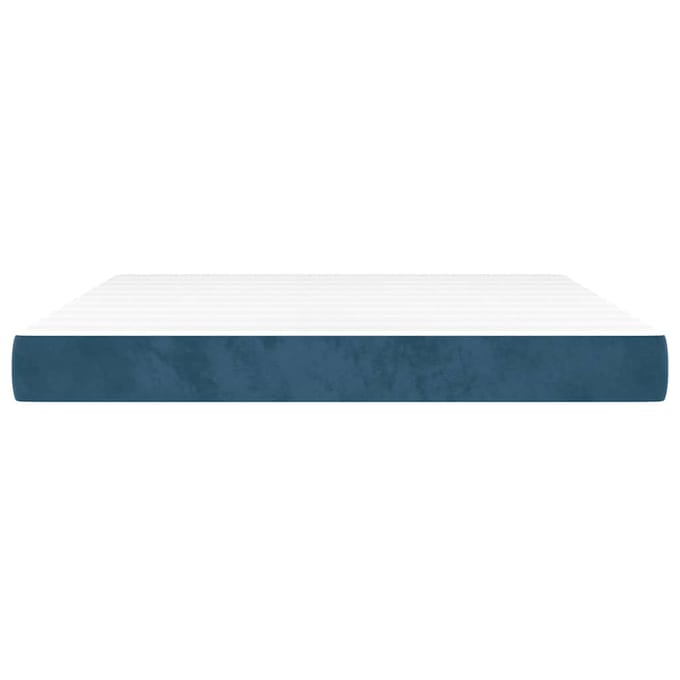 vidaXL - Pocketveringmatras - medium - 160x220x20 - cm - fluweel - donkerblauw