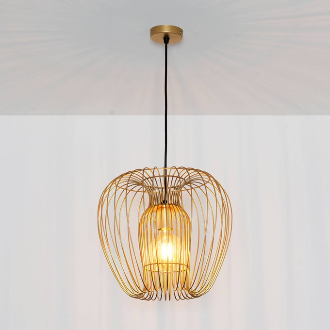 Holländer Hanglamp Protetto, goud, Ø 34 cm