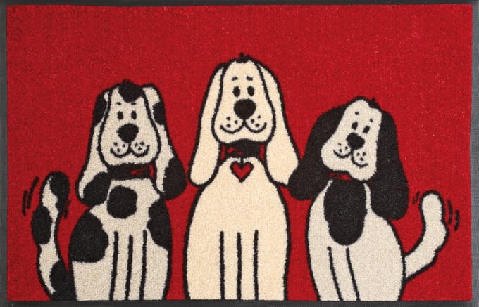 Kleen-Tex Wash+Dry Design Wasbare Deurmat - Three Dogs - 50 x 75 cm