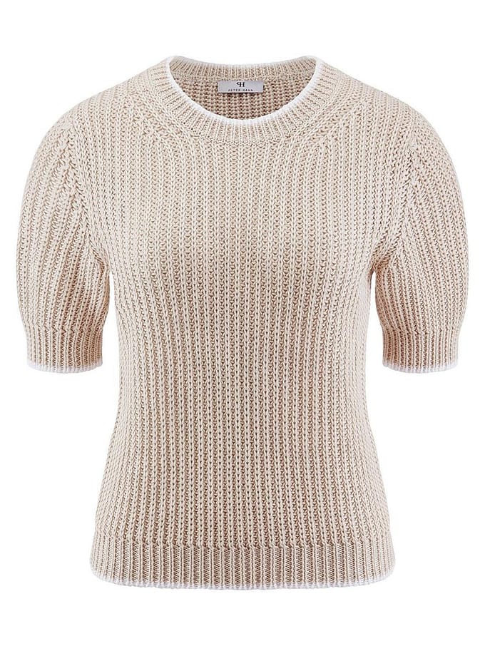 Trui ronde hals Van Peter Hahn beige