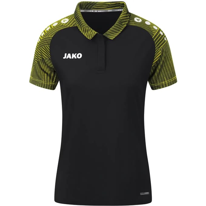 Jako Performance Polo Dames - Zachtgeel / Zwart | Maat: 40