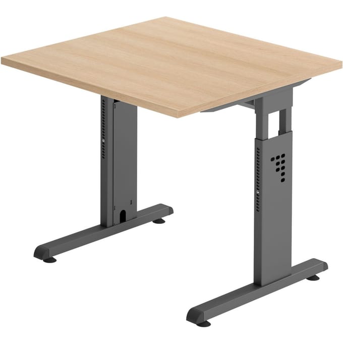MEGA 8 G | Bureau - 80 x 80 Tafelhoogte I In hoogte verstelbaar Eiken/Grafiet