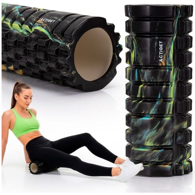 Actiget® Foam roller - Triggerpoint massage - Massage roller - 33 CM - Medium Hard - Zwart - Effecten