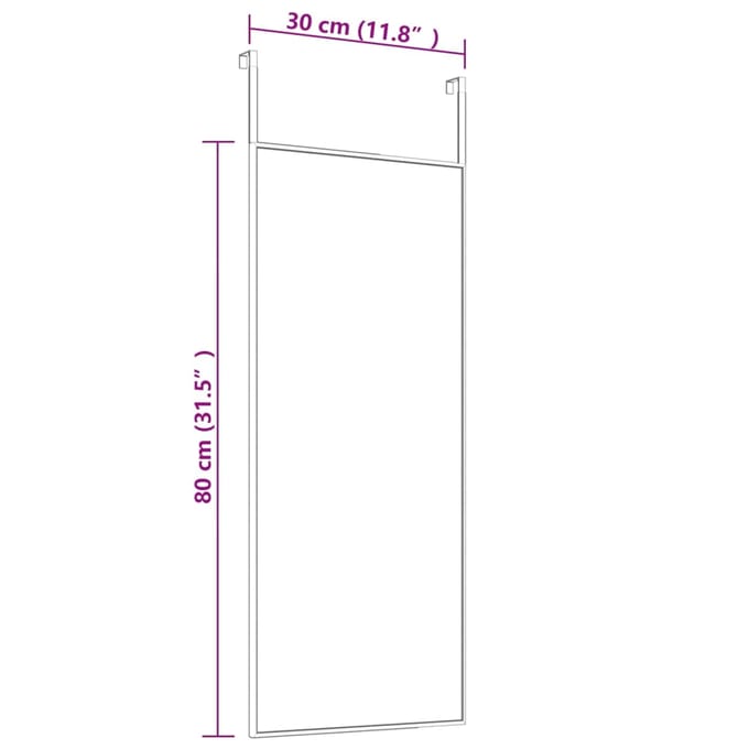 vidaXL - Deurspiegel - 30x80 - cm - glas - en - aluminium - goudkleurig