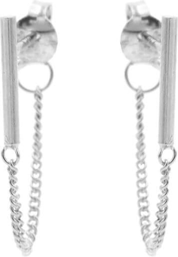 Karma Oorbellen Chain Round Tubes Zilver
