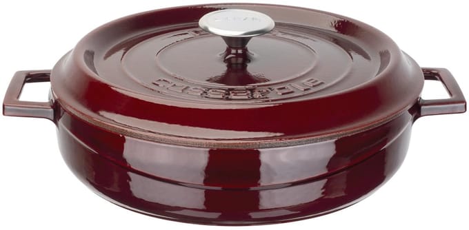 Lava Braadpan met Deksel - Geëmailleerd Gietijzer - Ø 28 cm - 3,51 L - Rood