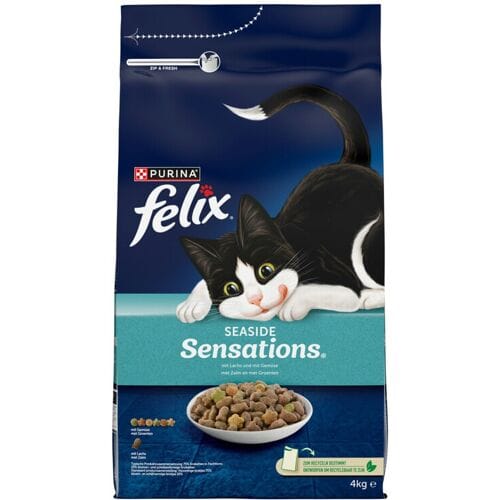 Felix Seaside Sensations - Kattenvoer Droogvoer - Zalm, Koolvis & Groenten - 4 kg