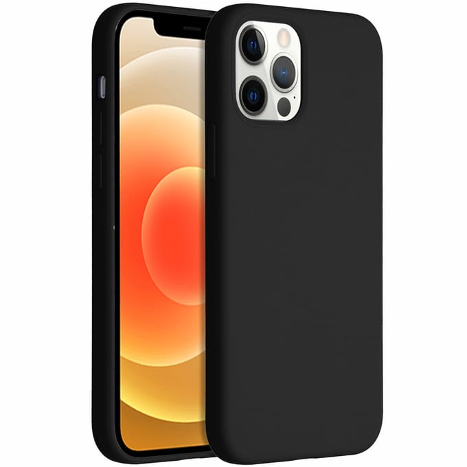 Accezz Hoesje - Geschikt voor Apple iPhone 12 Pro / 12 - Liquid Silicone Backcover - Zwart