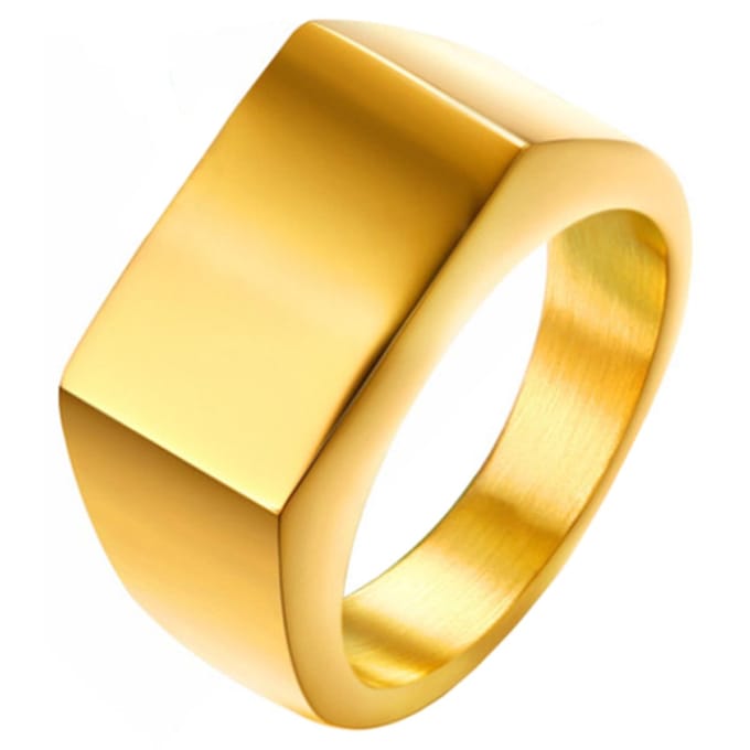 Verguld stalen zegelring van Mendes Jewelry-21mm