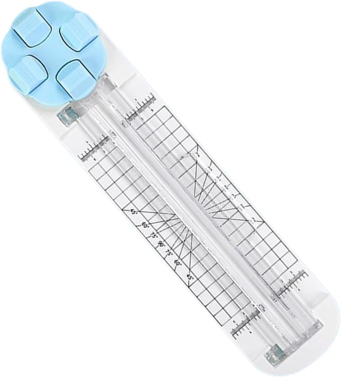Papier Snijder - Knutsel Snijder - Scrapbook Kaarten - 4-in-1 Functie - 35.5x8.3 cm - Blauw