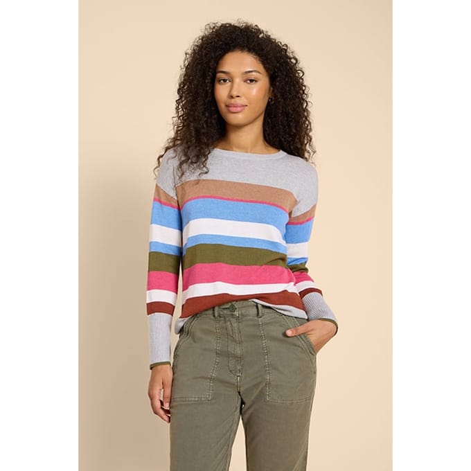 White Stuff Olive Stripe Jumper Grey Taglia: 8 | Maglioni a maglia Outlet | Donna | Grigio