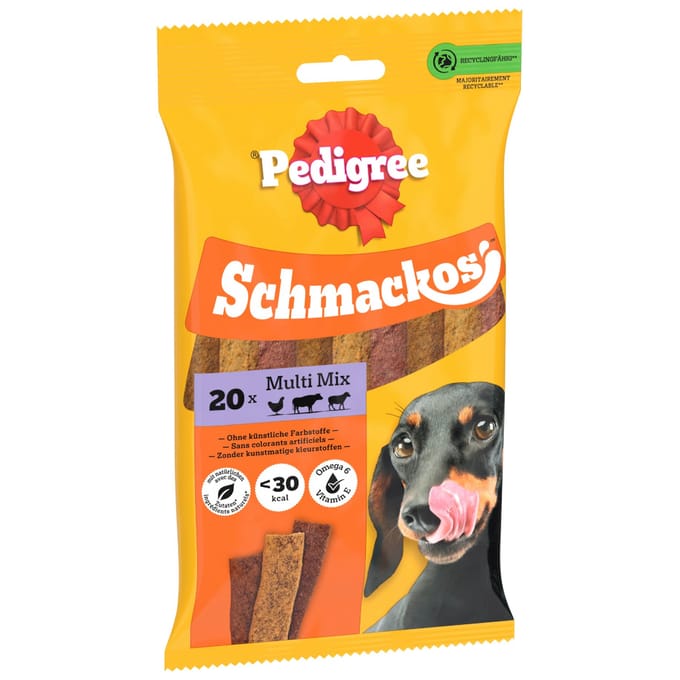 20 stuks Schmackos Mix 3 Soorten Pedigree Hondensnacks
