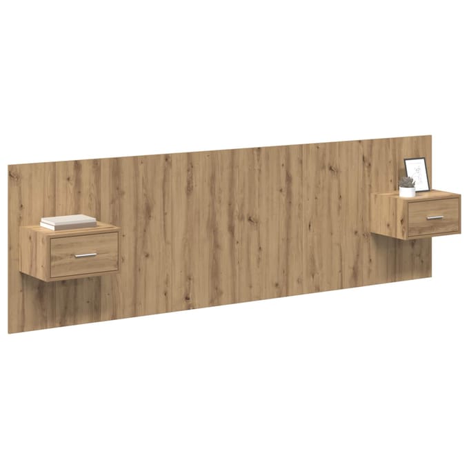 vidaXL - Hoofdeinde - Met - Kast - 3 - st - Artisan - Eiken - Bewerkt - hout
