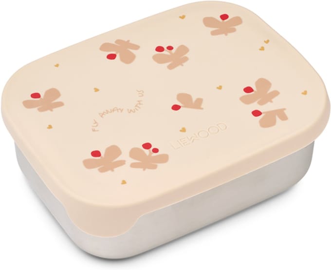Liewood Lunchtrommel RVS Arthur Butterfly Apple Blossom
