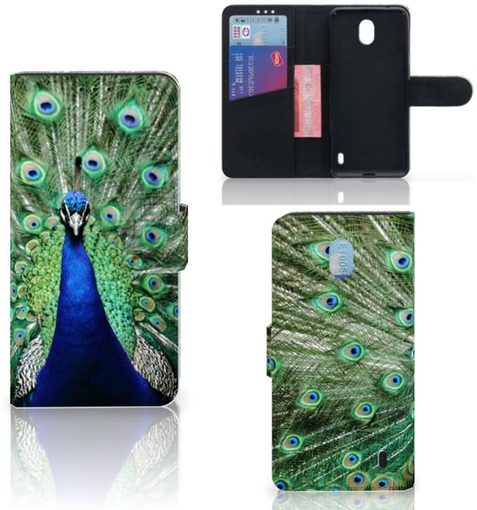 Nokia 1 Plus Telefoonhoesje met Pasjes Pauw