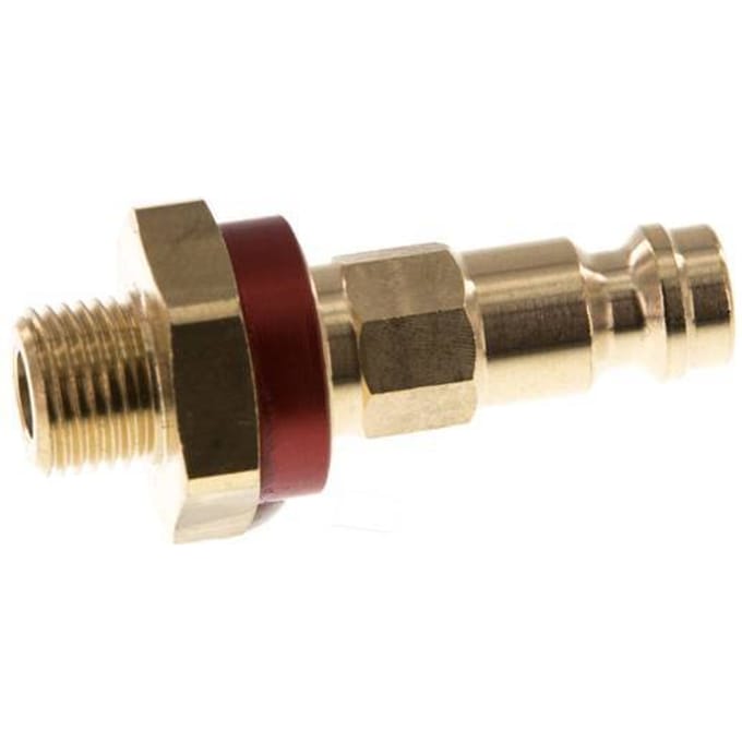 Messing DN 5 Rood-Coded Luchtkoppeling Insteeknippel G 1/8 inch Buitendraad