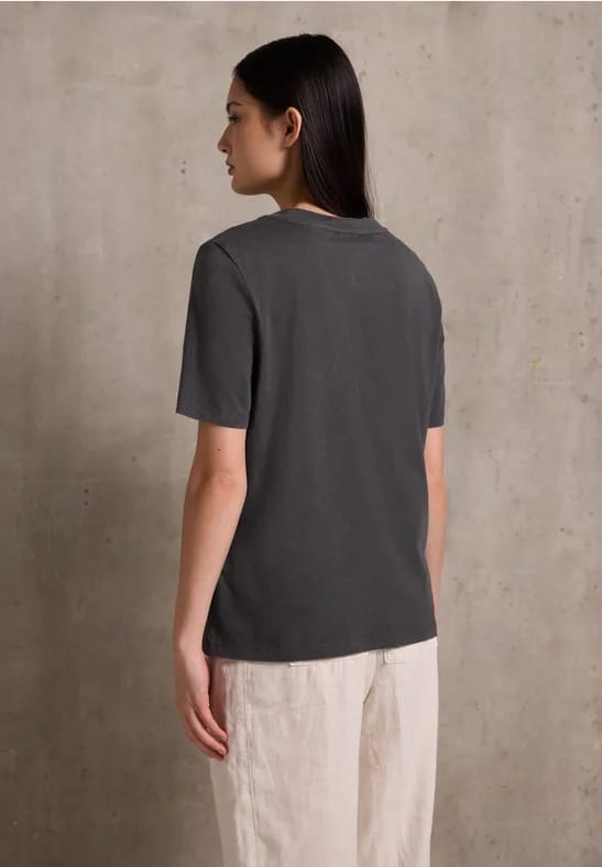 Shirt met verwassen look en print