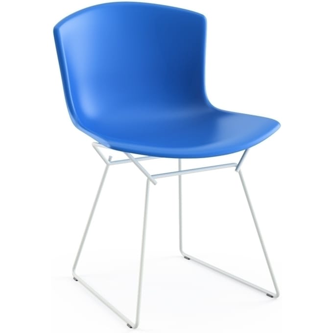 Knoll International - Bertoia Plastic Side Chair - blauw - wit