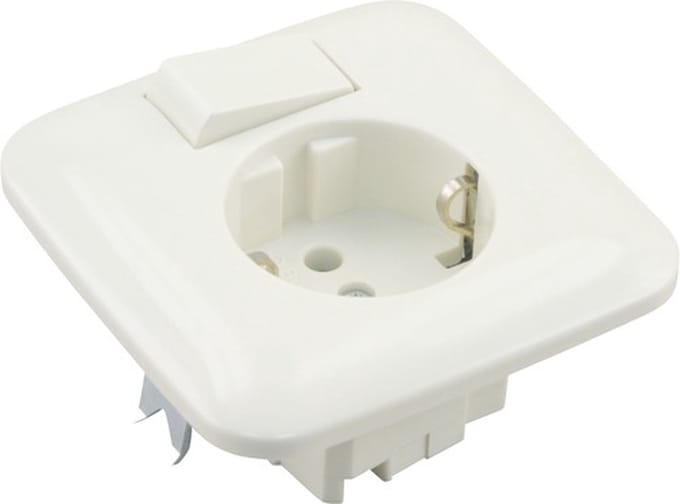 BUSCH-JAEGER Reflex Inbouw basiselement combinatie wandcontactdoos (wcd) RA 1-voudig + wisselschakelaar polar wit
