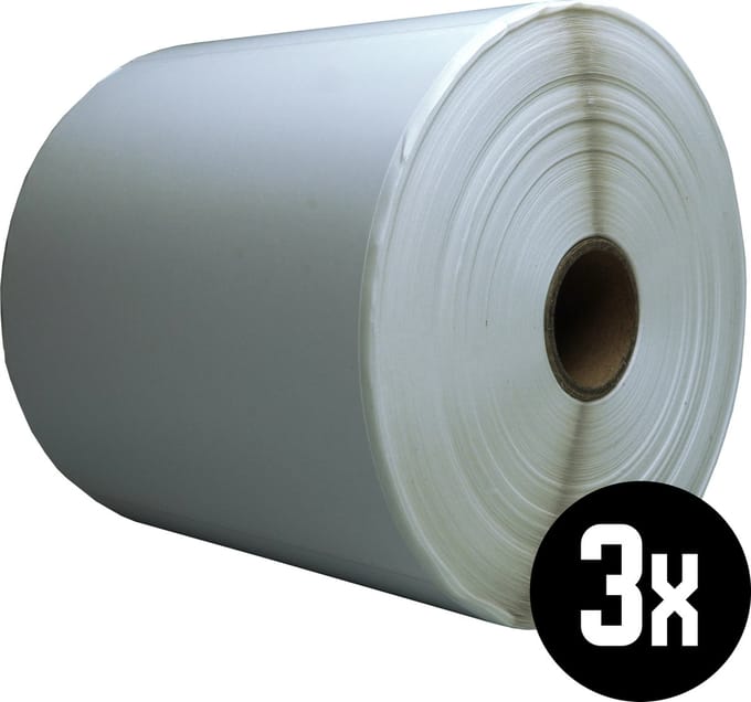 DULA Compatible Zebra Labels 102x102mm - 700 etiketten per rol - kern 25mm - Wit - Permanent - 3 rollen