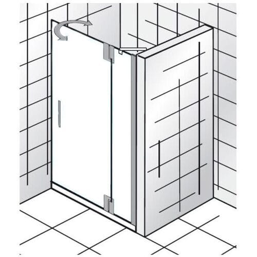 HSK K2P hinged door on side panel 90 cm stop right