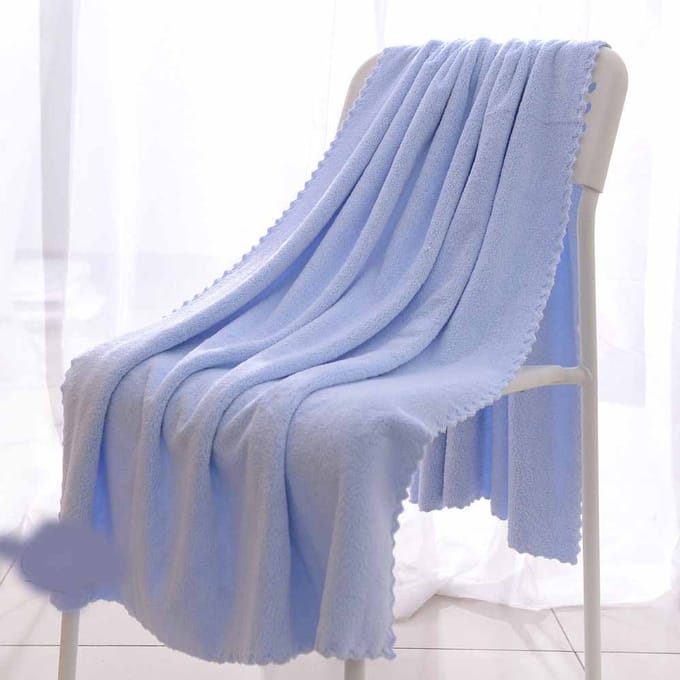 Serviettes de bain en microfibre à forte Absorption d'eau, à séchage rapide, douces et respectueuses de la peau, 70x140cm bleu