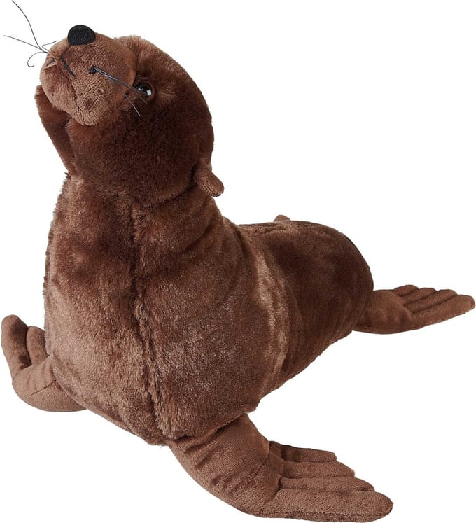 Ravensden knuffel Zeeleeuw - bruin - 40 cm - zeedieren knuffels