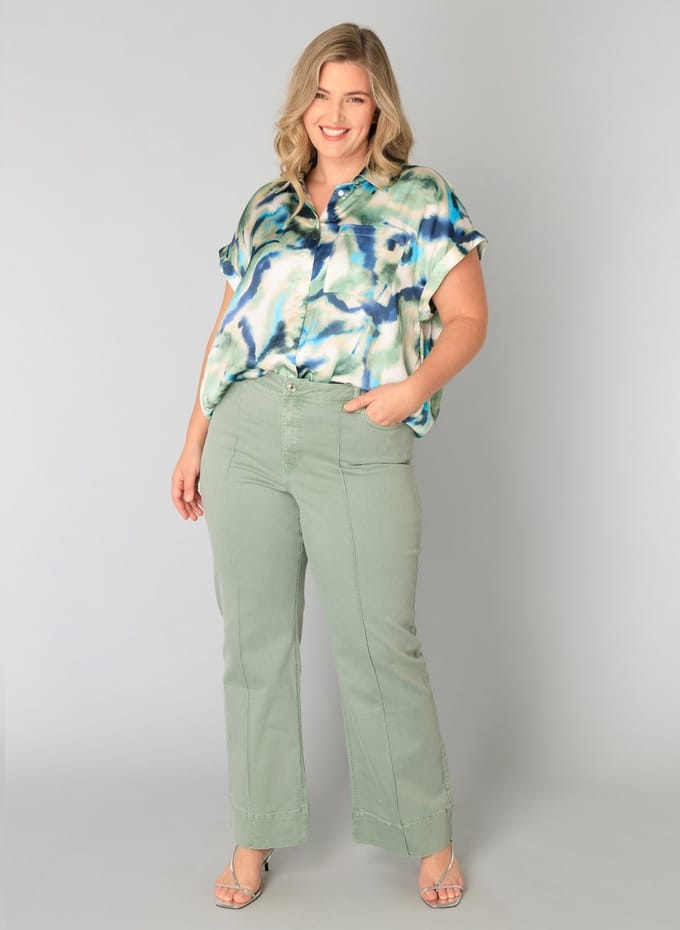 YEST CURVE Wilke Bottoms - Slate Green - maat W3(52) / L32