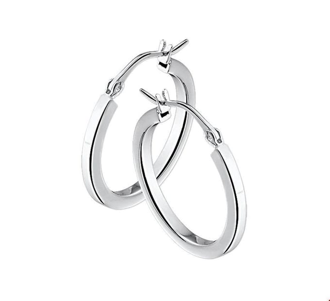 TFT Oorring Vierkante Buis Zilver Glanzend 2.5 mm x 30 mm