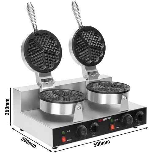 GGM Gastro Waffeleisen - Doppelt - 2,6 kW - Form: Herzform