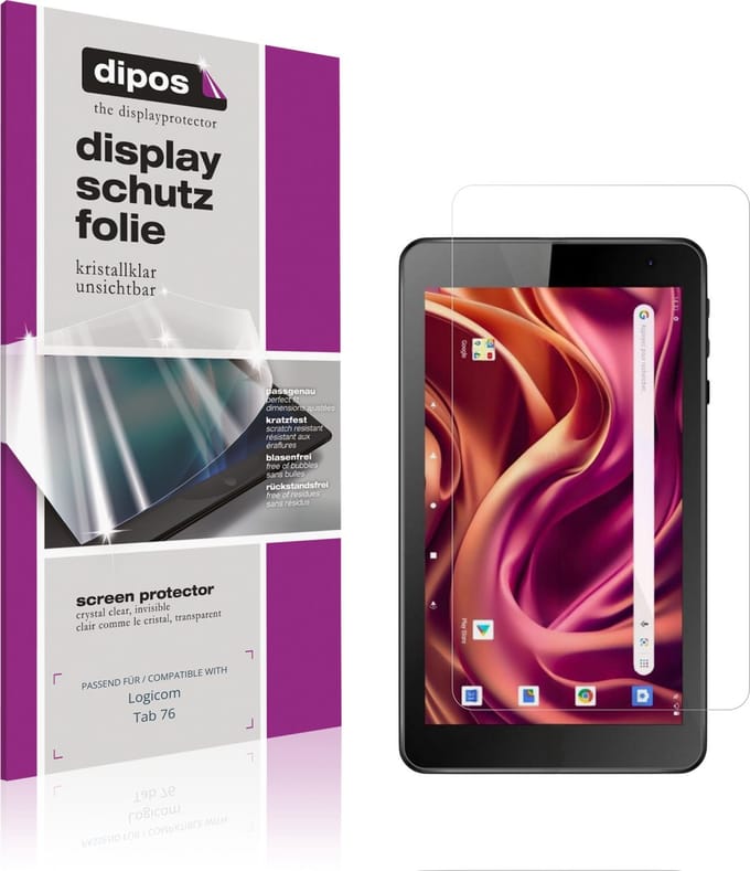 dipos – 2x Beschermfolie geschikt voor Logicom Tab 76 | Krasbestendige & heldere Screenprotector Ultra-Thin