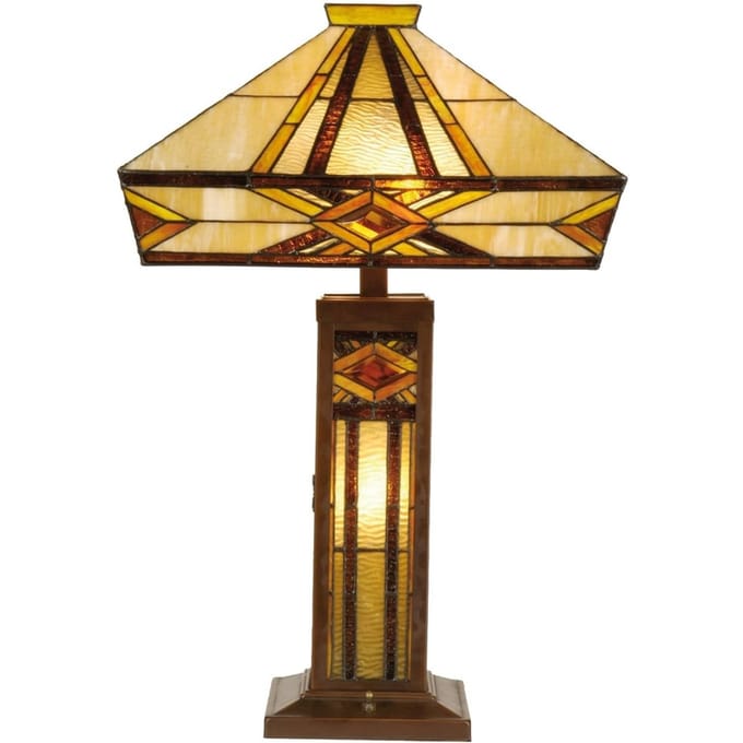 Clayre&Eef Helder verlichte tafellamp Glenys in Tiffany-stijl