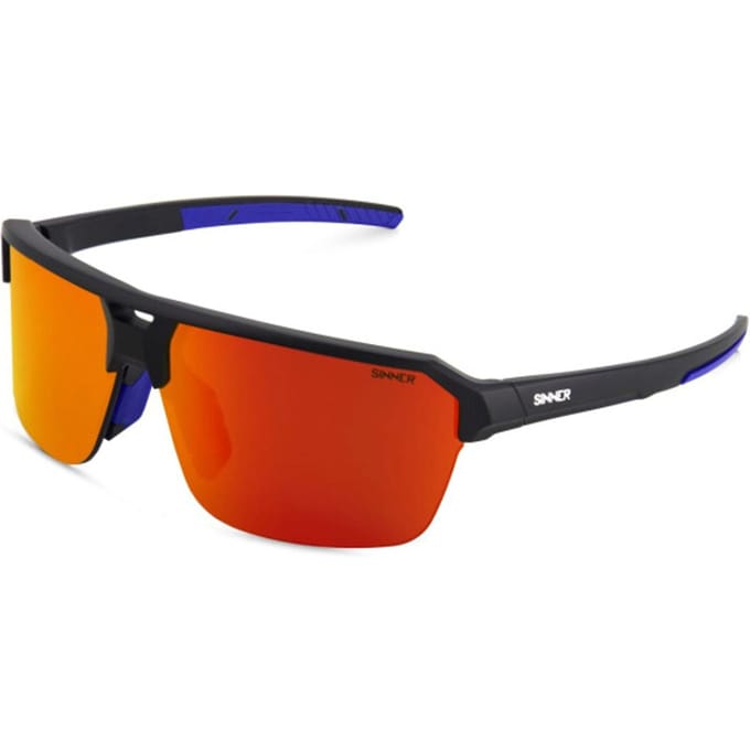 SINNER Bolt - Sportbril/ Zonnebril - Zwart - Rode lens - Unisex - One size - BIO based frame