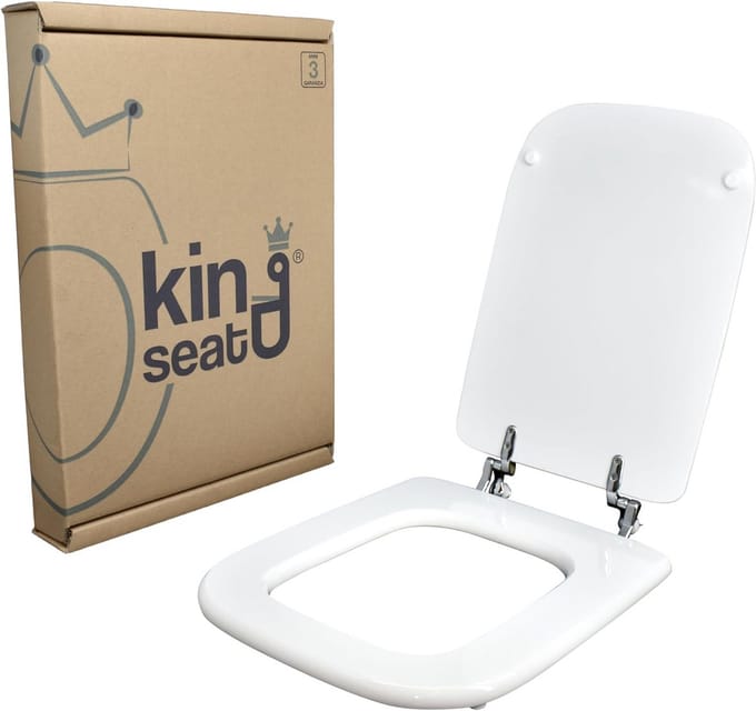 WC-bril polyester - Toiletzitting - Badkamer vernieuwen - Houten kern - 44 x 34 cm - Wit