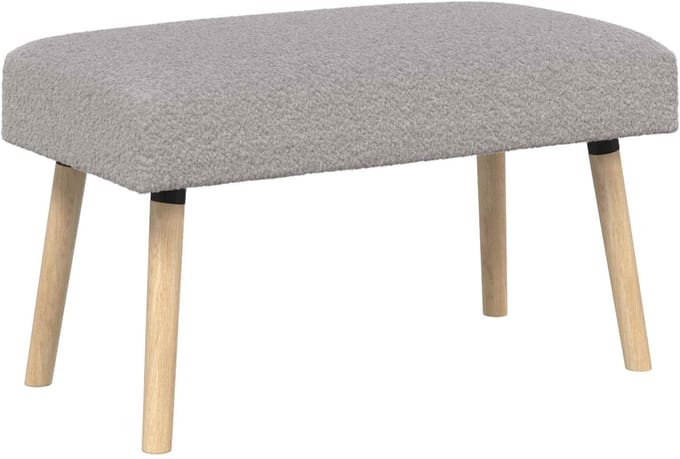 vidaXL - Bank - Effen - Lichtgrijs - 80 - x - 40 - x - 46 - cm - Bouclé
