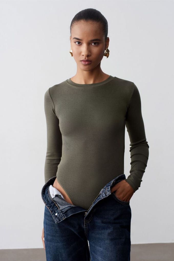 Slim Fit Crew Neck Jersey Romper