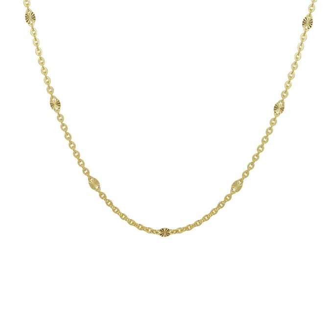 YO&NO - Ketting - Goud - Anker - plaatjes -  2,3 mm -  40 - 42 - 44 cm - 585 goud