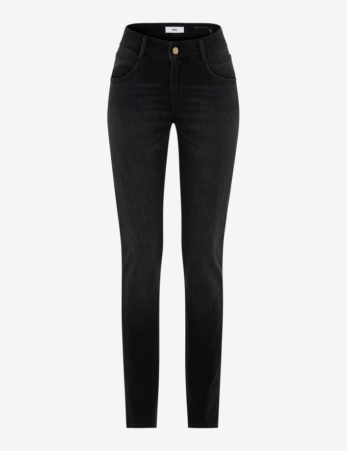 Brax Dames Jeans  Style SHAKIRA USED BLACK BLACK, denim donkergrijs, maat 46