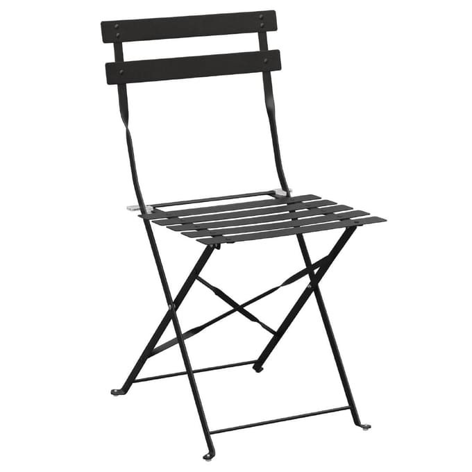 Bolero Perth inklapbare terrasstoelen Zwart (2 stuks)