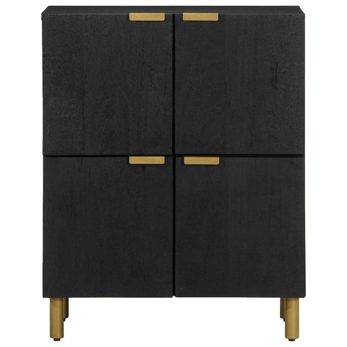 vidaXL - Dressoir - 60x33x75 - cm - bewerkt - hout - zwart