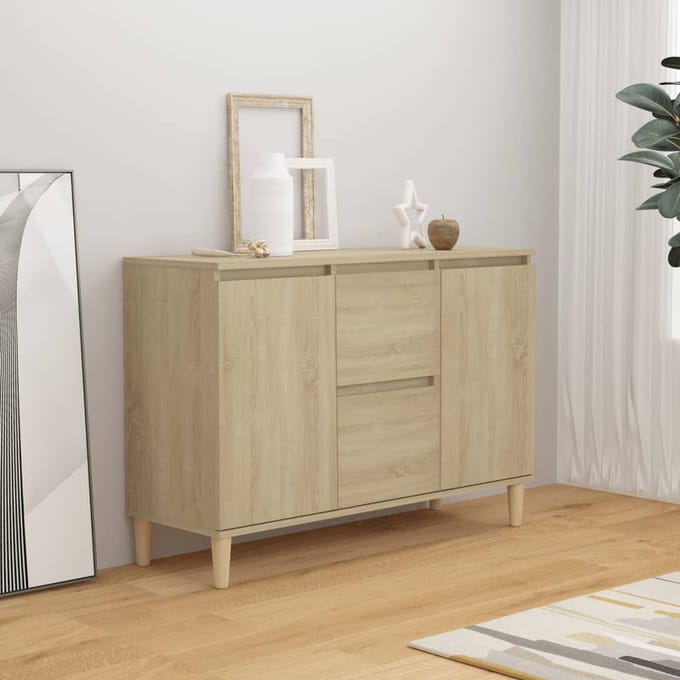 vidaXL - Dressoir - 101x35x70 - cm - bewerkt - hout - sonoma - eikenkleurig